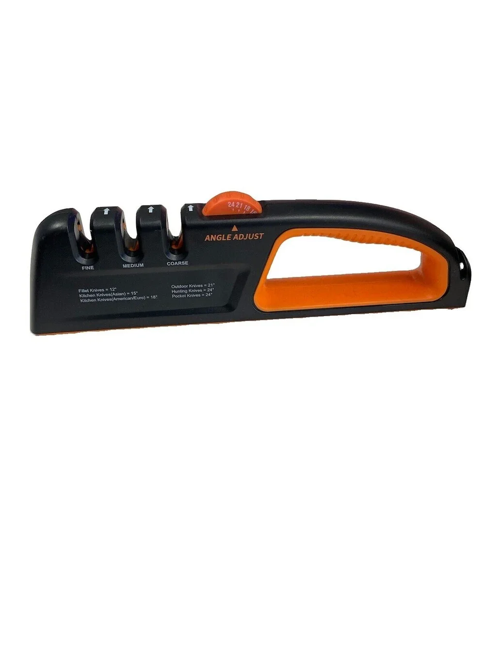 New ORANGE NINJA  Kitchen Knife Sharpener - Adjustable Sharpening Angles